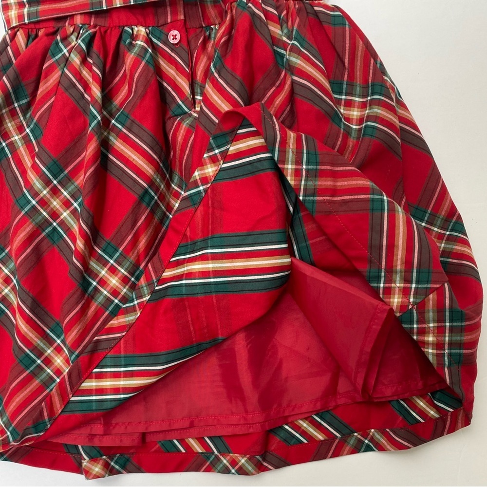 Carter's Girl’s Red/Green Plaid Bow-Waist Holiday Dress 6/6X - Picture 5 of 6